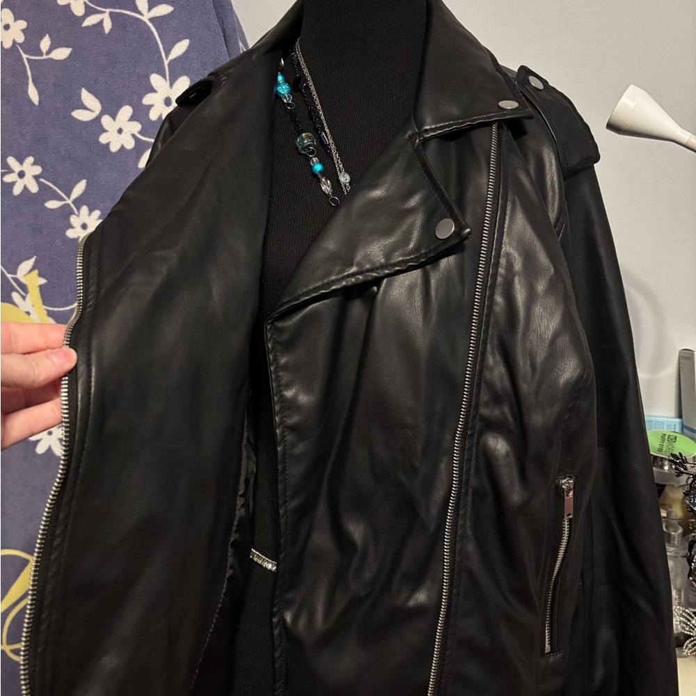 Black Leather Nine West Jacket - Picture 11 of 13